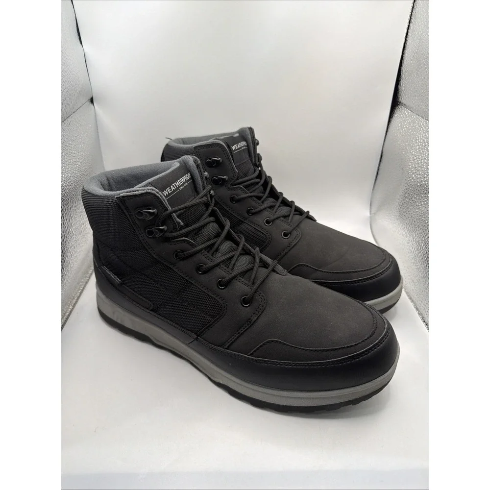 Weatherproof Jenkins Mens Size 11 Black Hiking Casual Boots Memory Foam 1899638